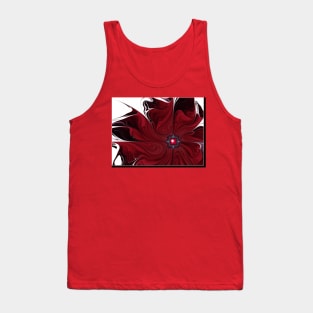 Dark Red Flower Tank Top